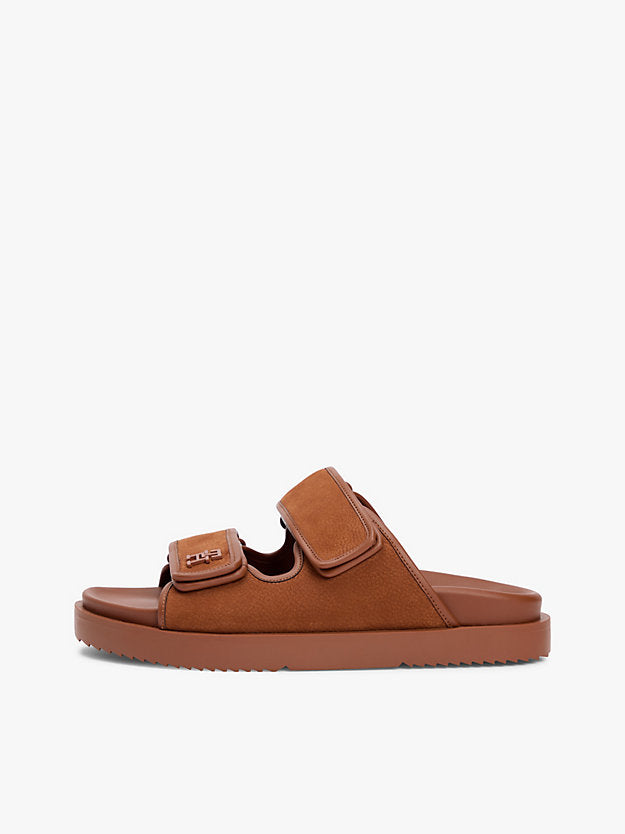 Leather Double Strap Serrated Sandals