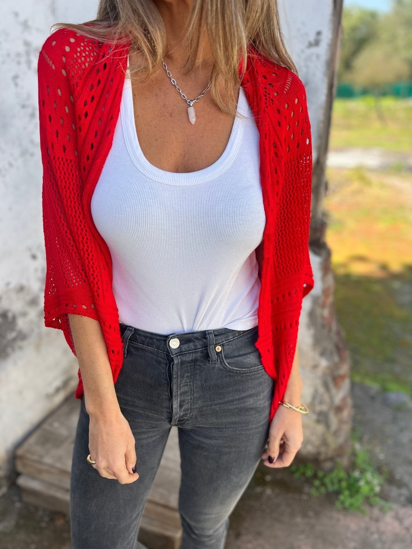 LIQUIDATION🔥Gilet femme creux demi-manches