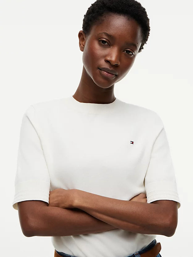 Fine Knit Jersey Short Sleeve Jumper