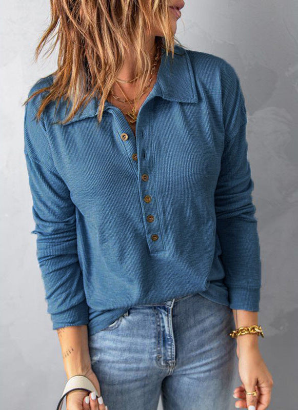 T-shirt confortable en coton à col en V pour femme
