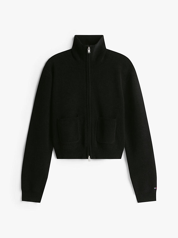 Stitch Logo Collared Zip-Thru Cardigan