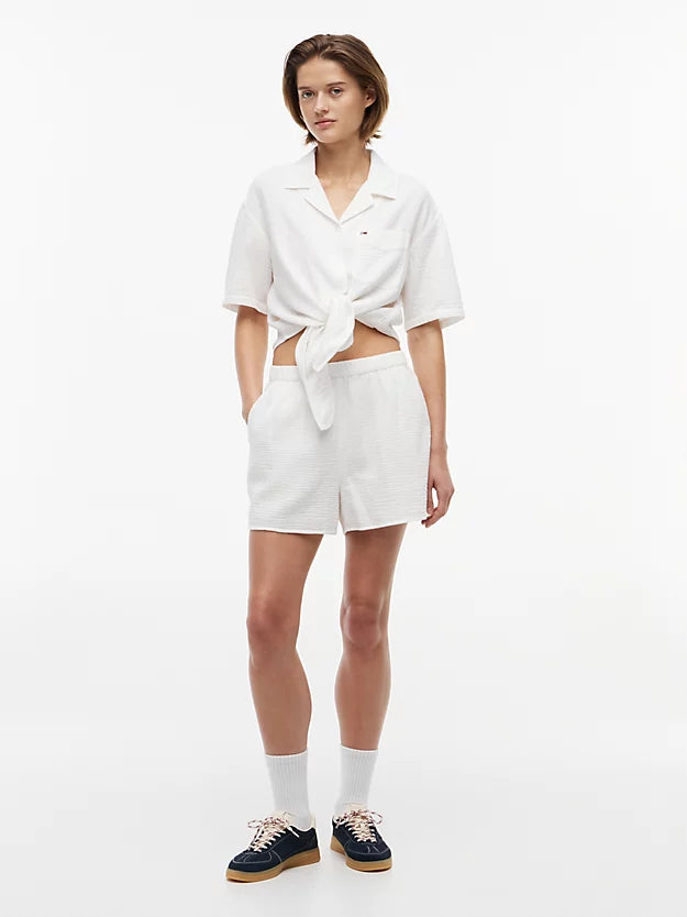 Crinkle Textured Relaxed Shorts
