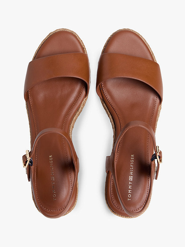 Monogram Leather Wedge Espadrilles