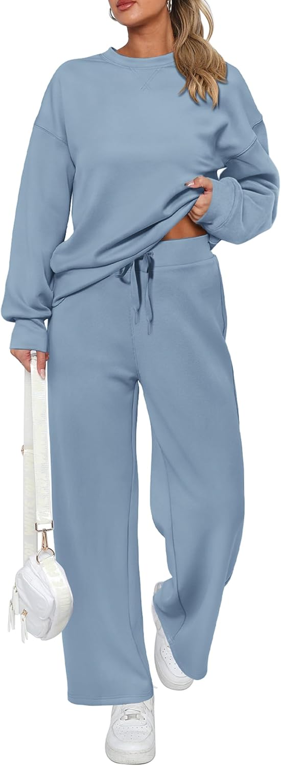 Ensemble décontracté deux pièces en coton pour femme : sweat-shirt oversize demi-zippé et pantalon de survêtement large