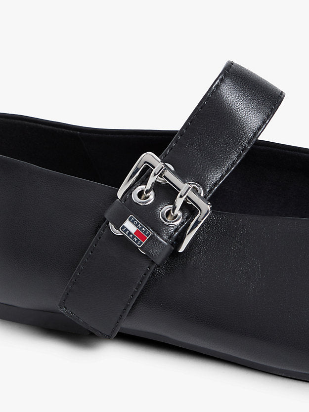 Leather Buckle Ballerinas