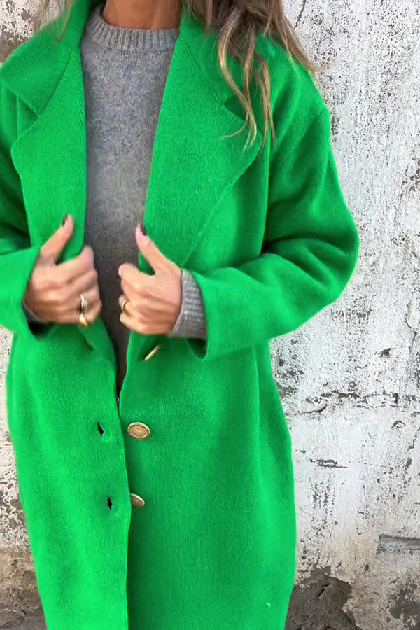 RÄUMUNGSVERKAUF🔥Einfarbige legere Langarmjacke mit Revers – 48 % RABATT