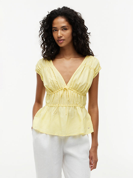 Regular Fit Sleeveless Smock Blouse WiLinen
