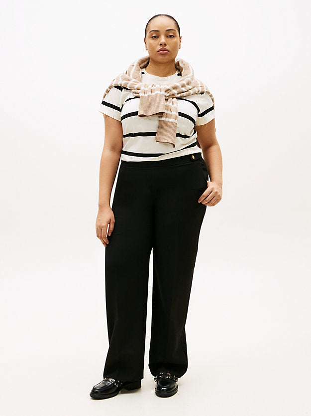 Curve Pressed Crease Straight Leg Trousers
