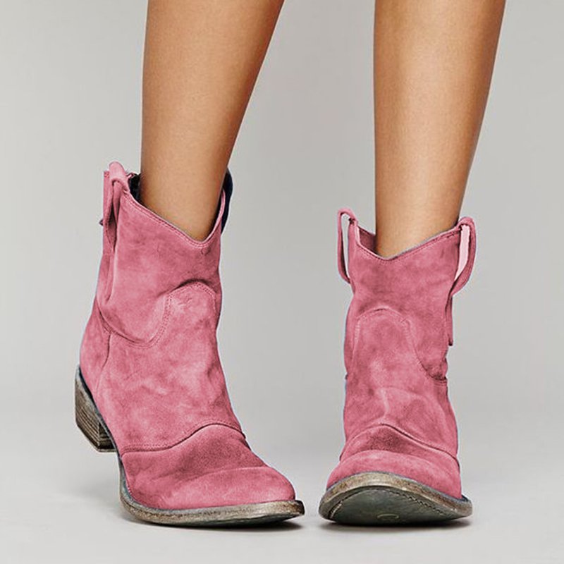 Damen Retro-Lederschuhe mit niedrigem Absatz