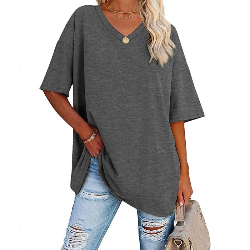 T-shirt ample d'été pour femme (3 articles achetés = livraison gratuite)