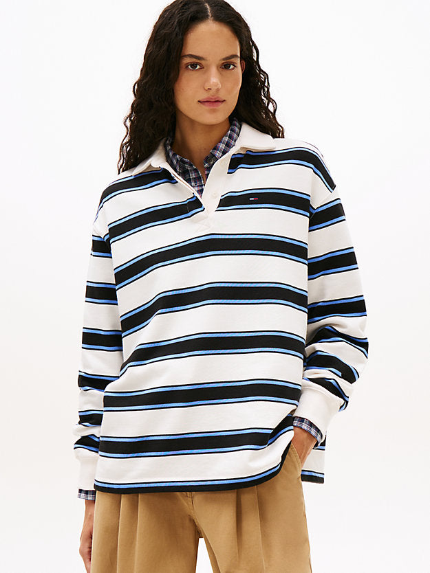 Stripe Relaxed Terry Rugby Shirt