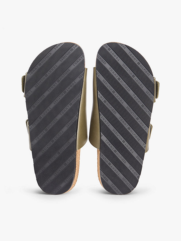 Leather Double Strap Cork Sandals
