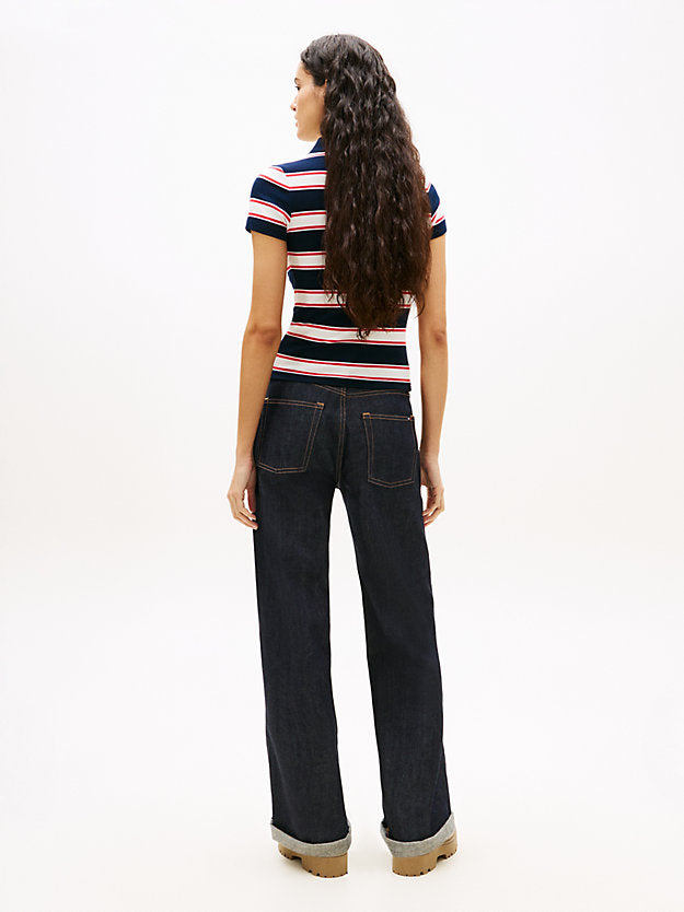 Slim Fit Ribbed Polo Shirt