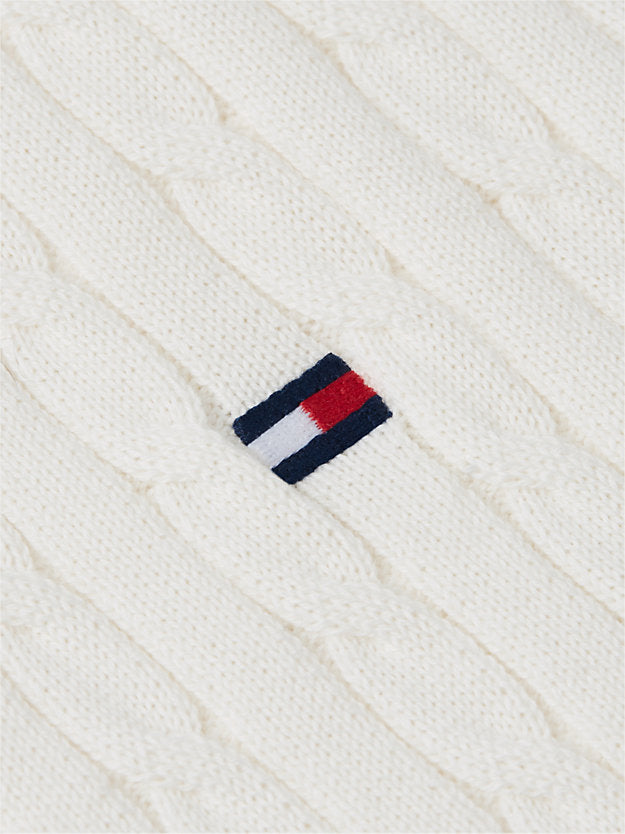 Cable Knit Short Sleeve Polo Jumper