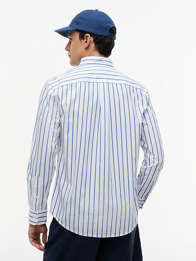 Flex Regular Fit Stripe Poplin Shirt