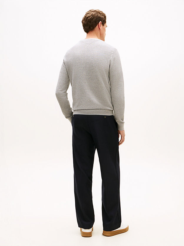 Textured Knit Crew Neck Jumper