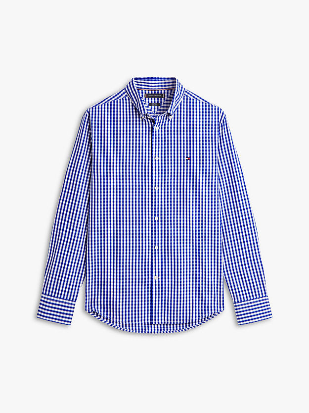 Flex Regular Fit Gingham Check Poplin Shirt