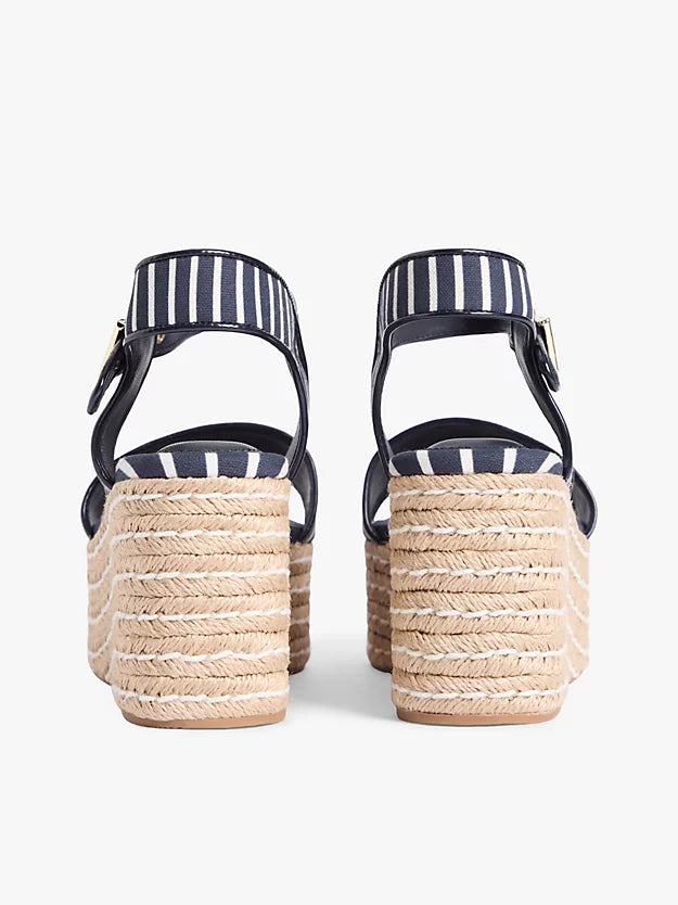 Breton Stripe Platform Wedge Espadrilles