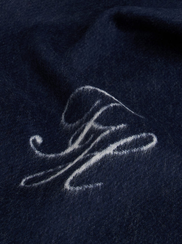 Pure Wool Logo Fringe Scarf