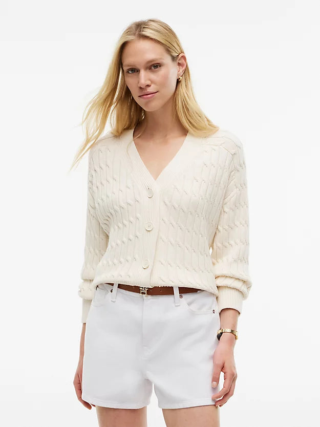 Cable Knit Oversized V-Neck Cardigan