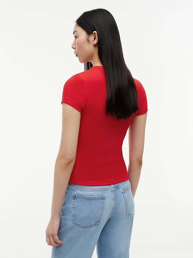 Logo Ribbed Slim T-Shirt