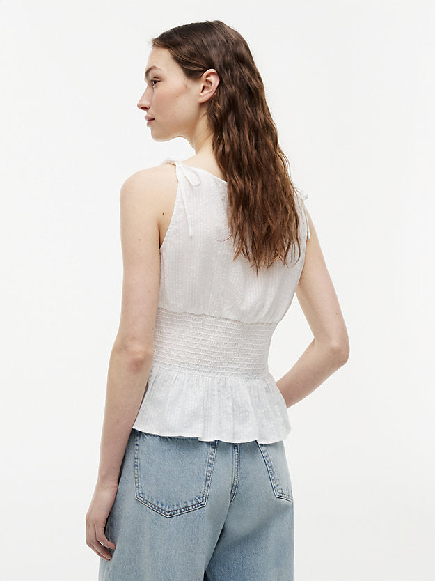 Smock Seersucker Tie Strap Top