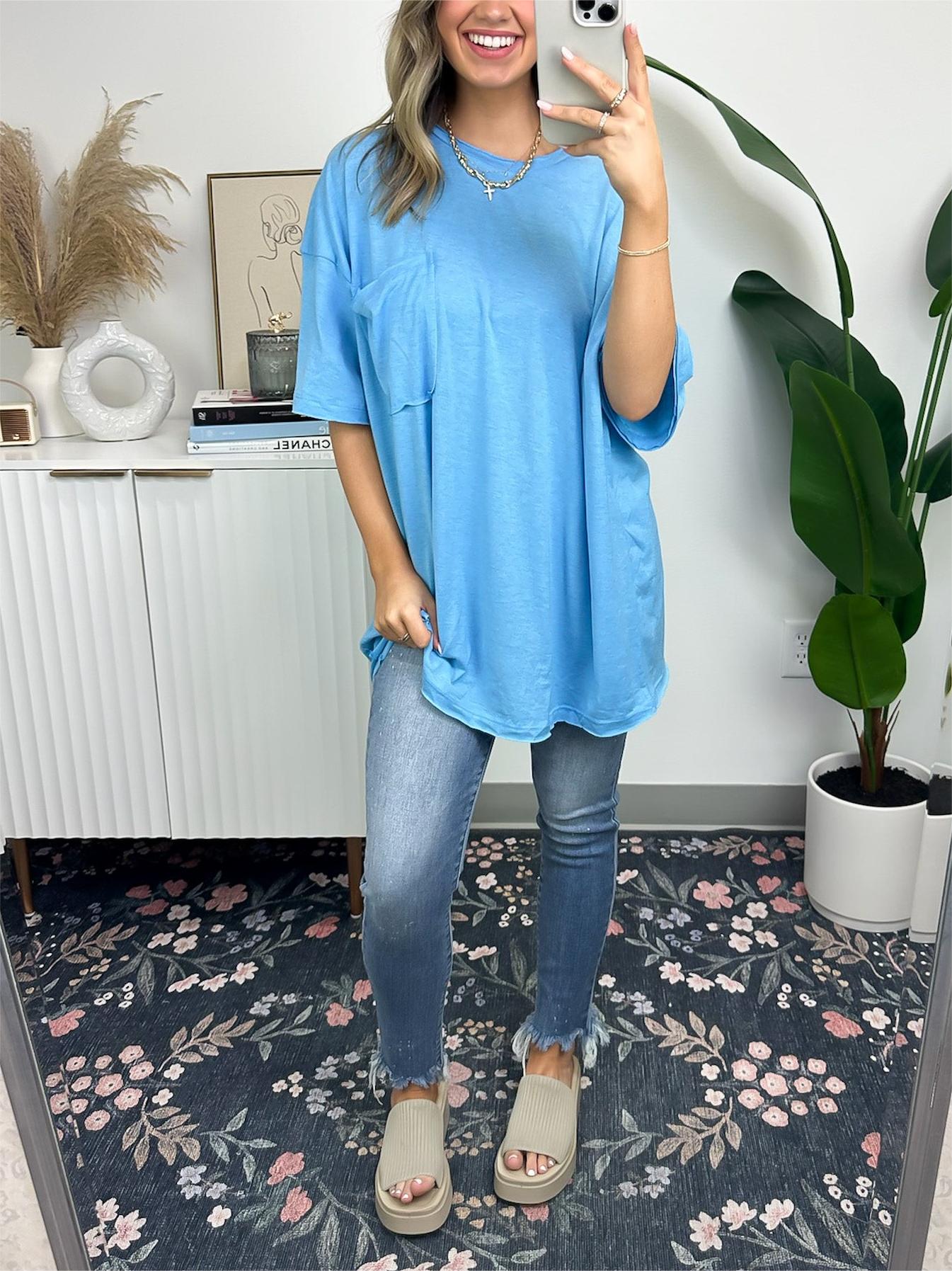 T-shirt ample à bord brut pour femme (achetez-en 3, livraison gratuite)