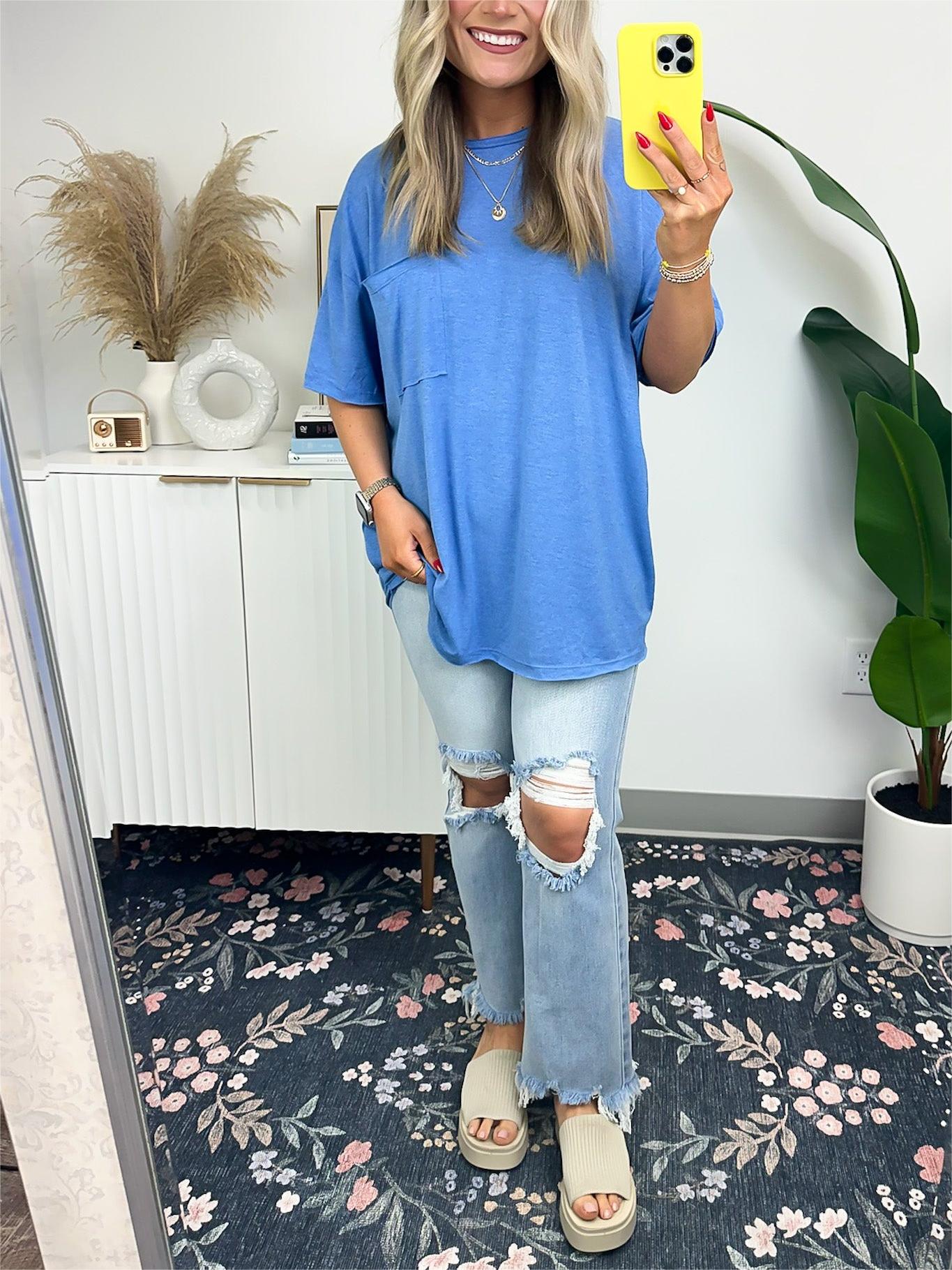 T-shirt ample à bord brut pour femme (achetez-en 3, livraison gratuite)