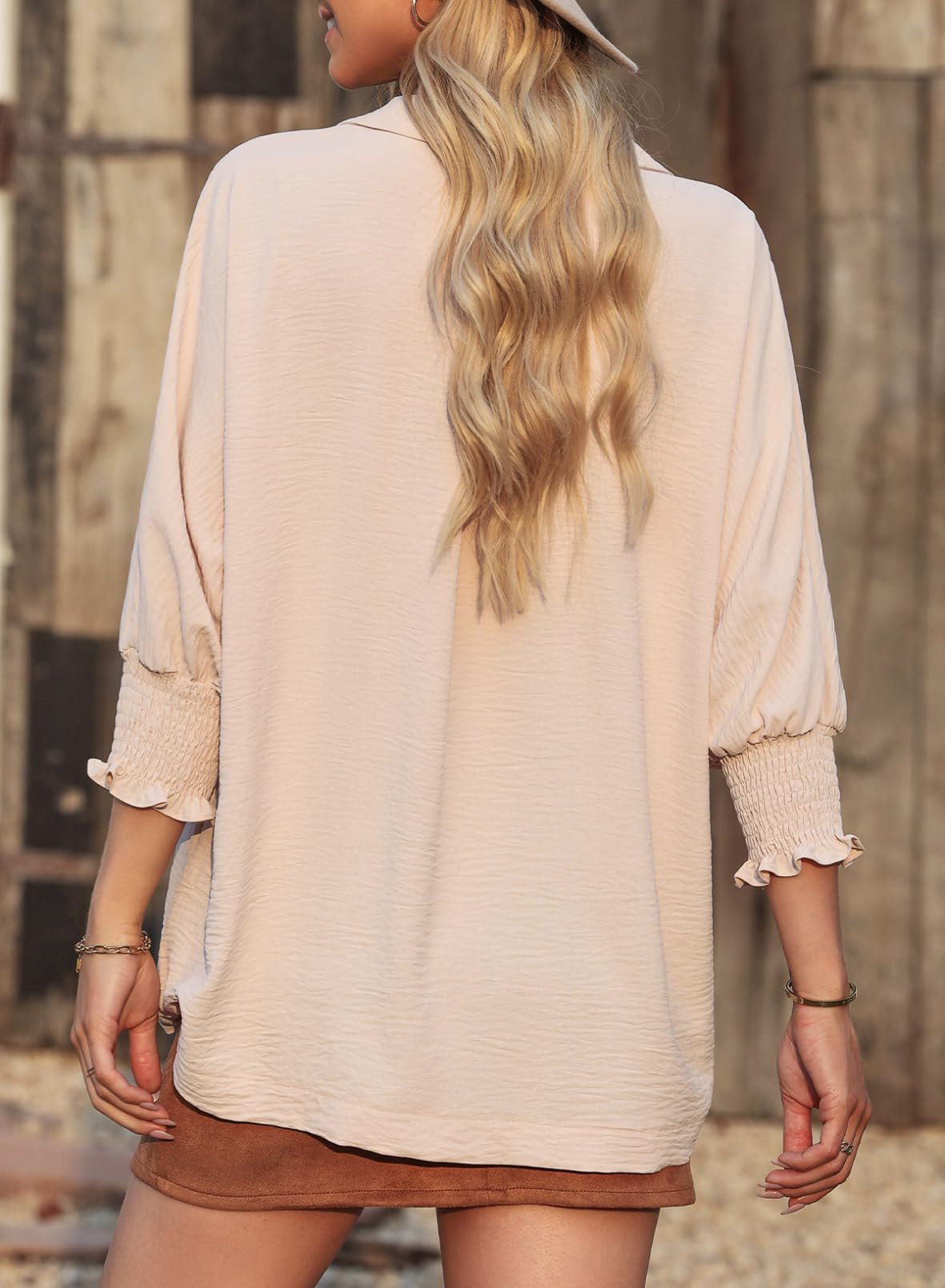 Damen Freizeit 3/4 Ärmel V-Ausschnitt Basic-Oberteile (2 kaufen, kostenloser Versand)