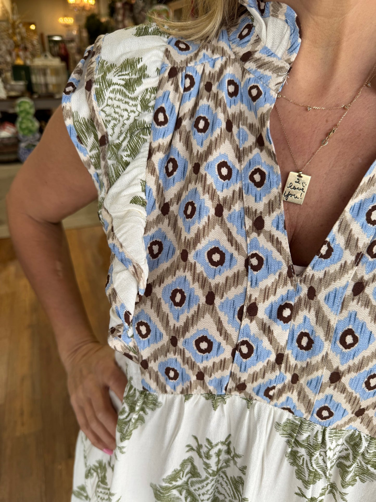 Robe mi-longue décontractée à manches à volants imprimée pour femme (2 achetées, livraison gratuite)