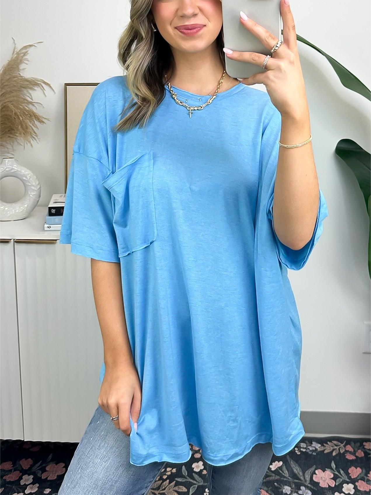 T-shirt ample à bord brut pour femme (achetez-en 3, livraison gratuite)