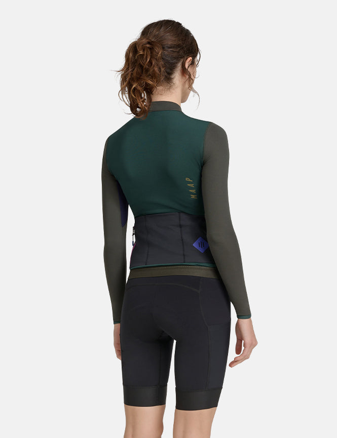 Maillot de Vélo Manches Longues Femme Alt_Road - Vert Olive Brûlé