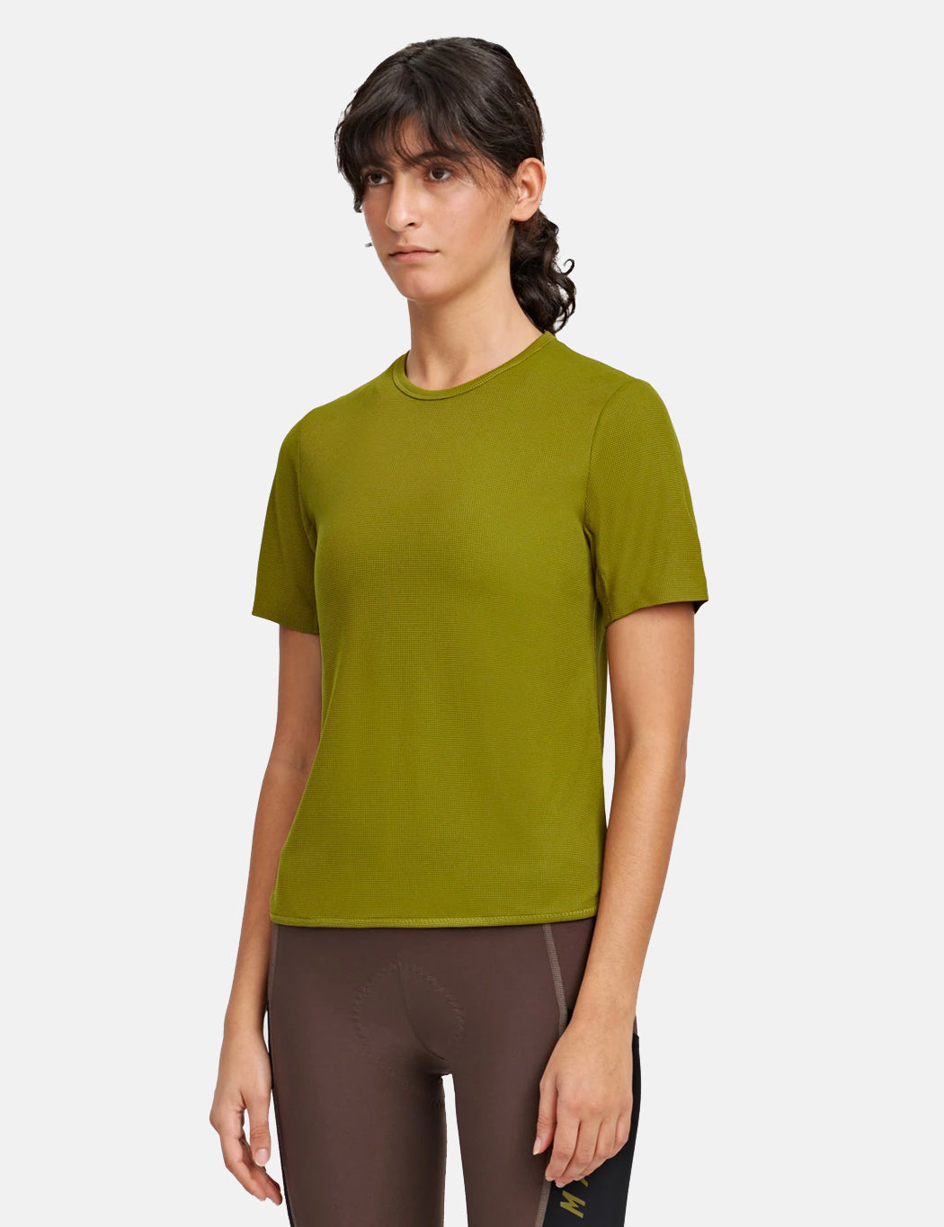 T-shirt vélo femme Alt_Road - Vert olive