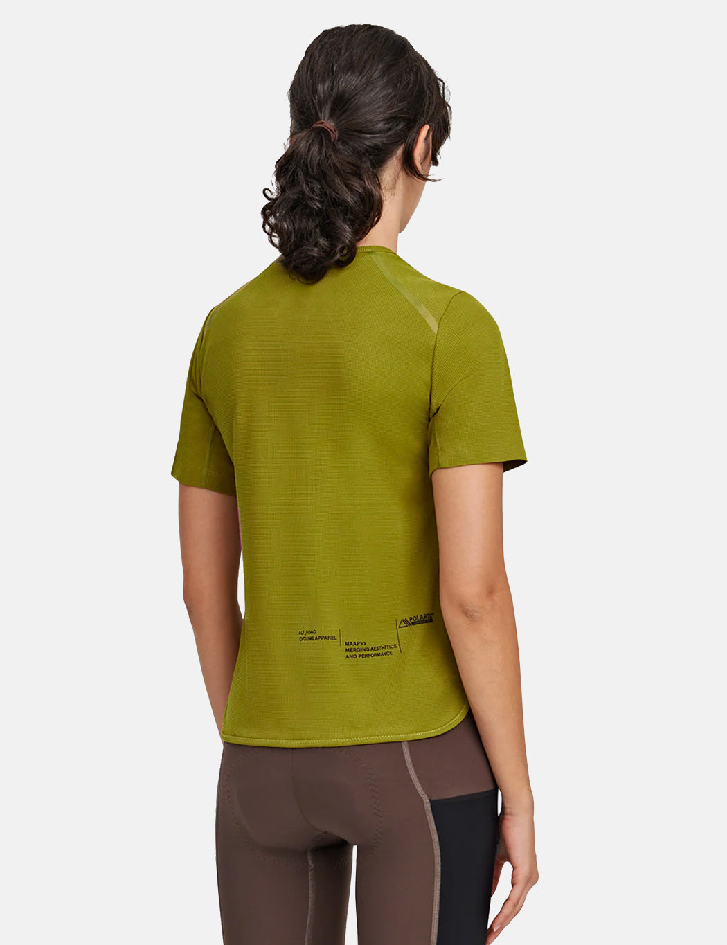 T-shirt vélo femme Alt_Road - Vert olive