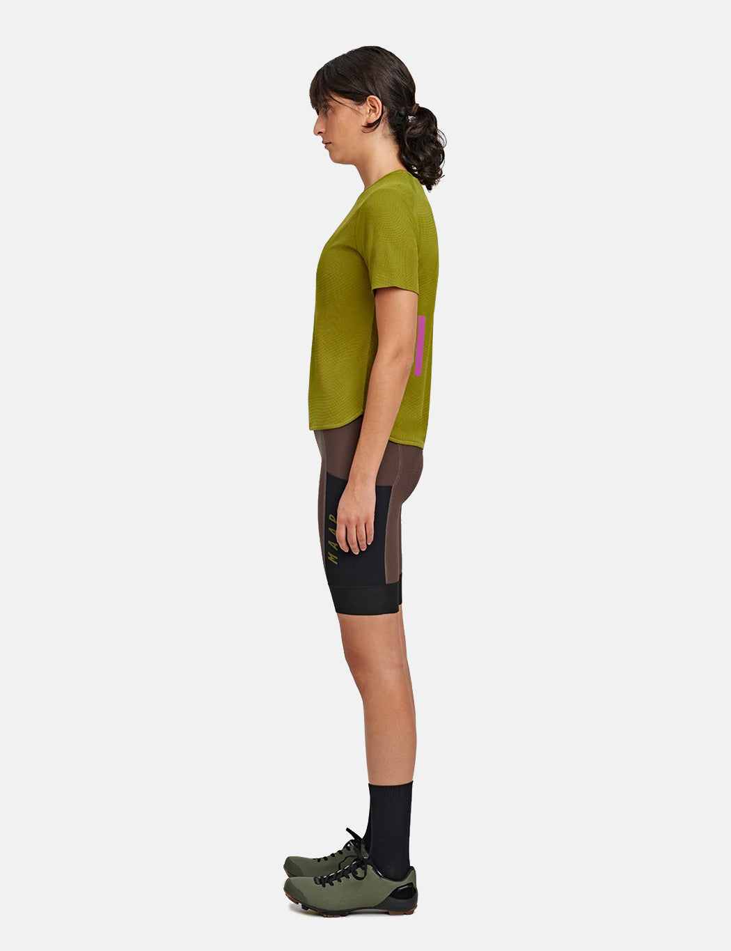 T-shirt vélo femme Alt_Road - Vert olive