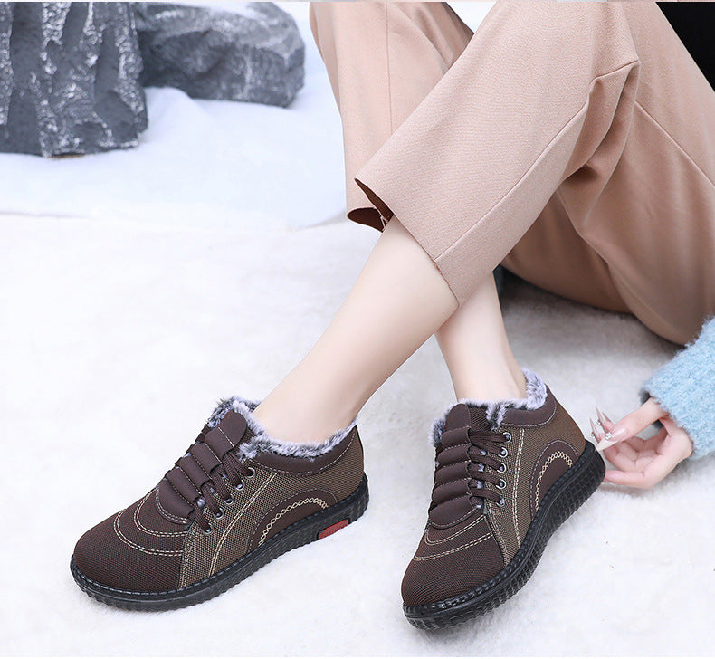Damen Winter Warme Fleece-gefütterte Rutschfeste Baumwollschuhe mit weicher Sohle
