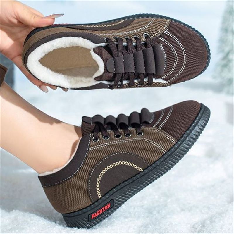 Damen Winter Warme Fleece-gefütterte Rutschfeste Baumwollschuhe mit weicher Sohle