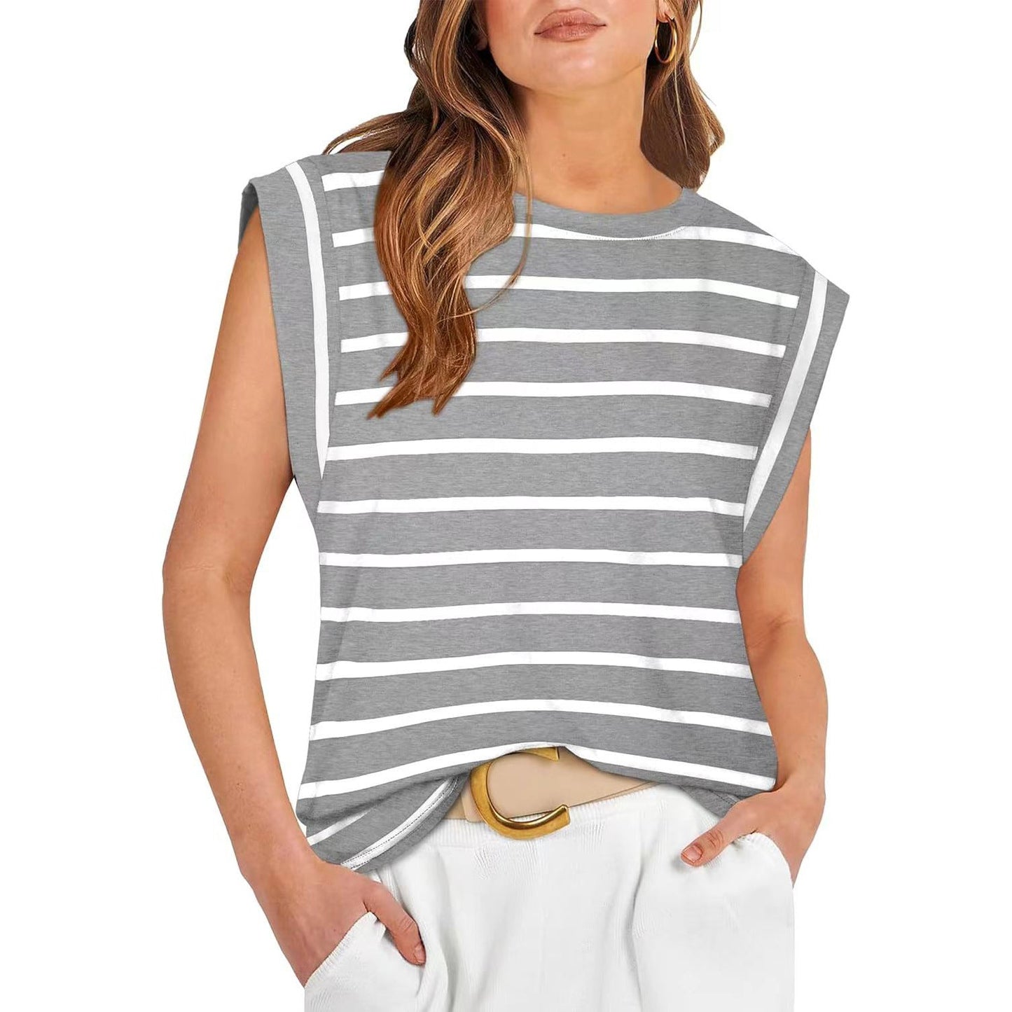 Gilet T-shirt décontracté basique pour femme (3 achetés, livraison offerte)