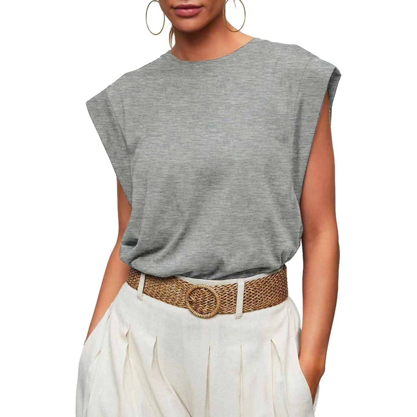 Gilet T-shirt décontracté basique pour femme (3 achetés, livraison offerte)