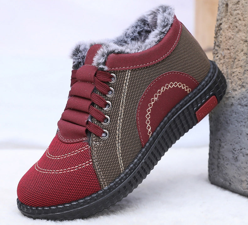 Damen Winter Warme Fleece-gefütterte Rutschfeste Baumwollschuhe mit weicher Sohle