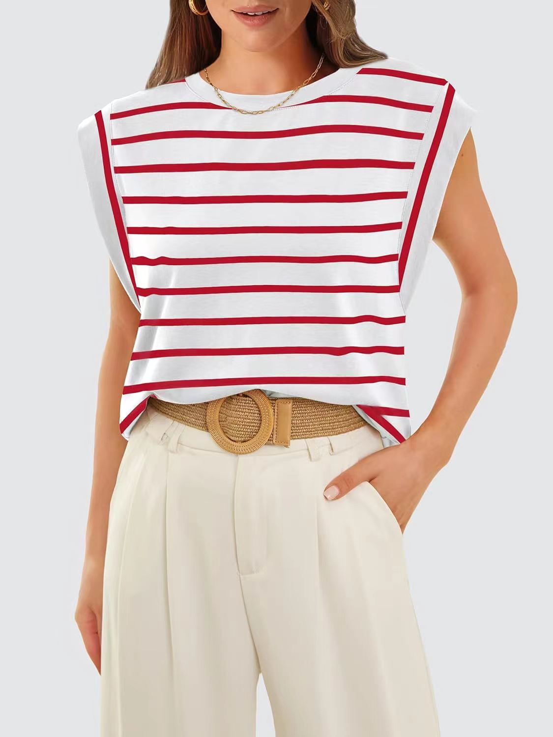 Gilet T-shirt décontracté basique pour femme (3 achetés, livraison offerte)