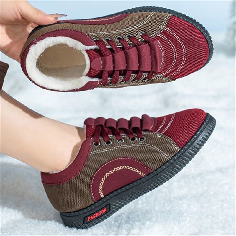 Damen Winter Warme Fleece-gefütterte Rutschfeste Baumwollschuhe mit weicher Sohle