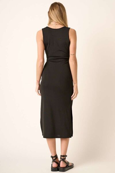 Mittoshop Midi-Tanktop-Kleid mit Seitenschlitz und breiten Trägern
