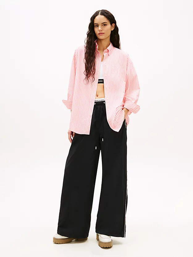 Oversized Fit Logo Embroidery Poplin Shirt