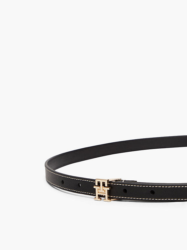 Monogram Plaque Buckle Leather Belt