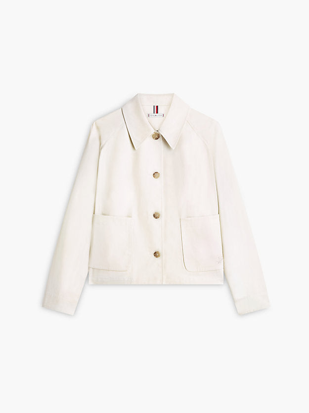 Water Repellent Collared Relaxed Short Jacket