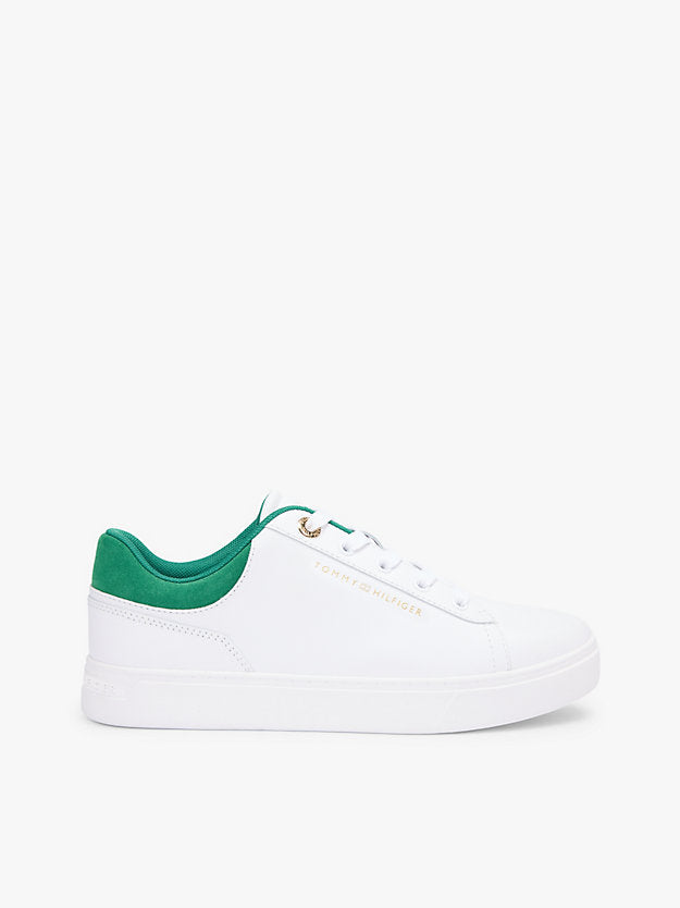 Leather Embossed Logo Cupsole Trainers