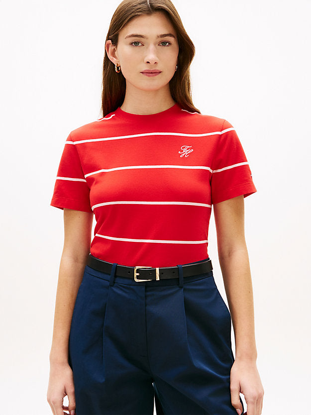 Logo Embroidery Jersey Crew Neck T-Shirt