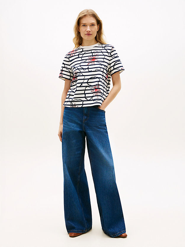 Floral Graphic Interlock Knit T-Shirt