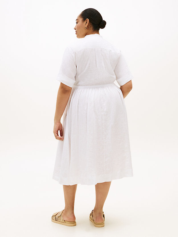 Curve Pure Linen Midi Shirt Dress